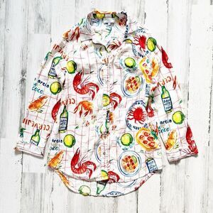 Calypso St Barth Linen Blend Button Up Shirt Size M